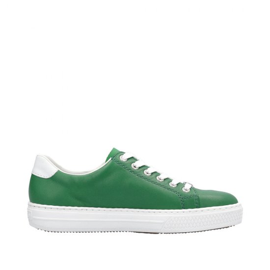 Rieker Women's shoes | Style L59L1 Athletic Lace-up with zip Green - Click Image to Close