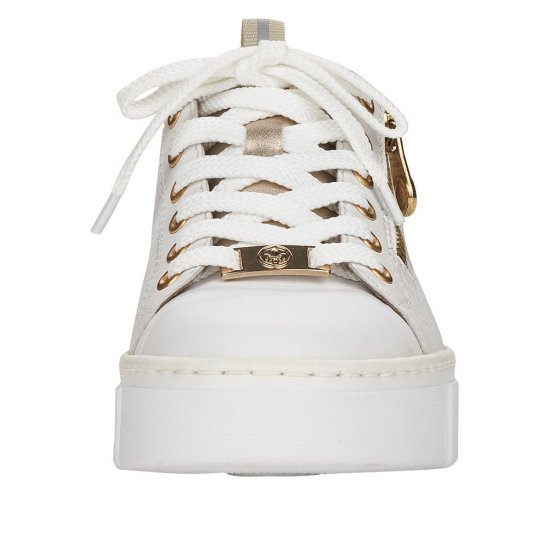 Rieker Women's shoes | Style N5932 Athletic Lace-up with zip White - Click Image to Close