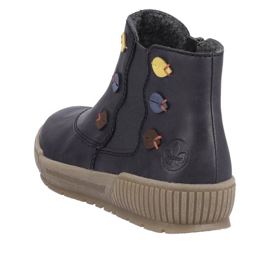 Rieker Synthetic Material Women's short boots| N0751 Ankle Boots Blue - Click Image to Close