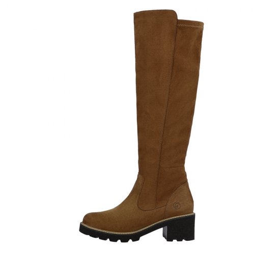 Remonte Suede Leather Women's' Tall Boots| D0A73-24 Tall Boots Brown - Click Image to Close