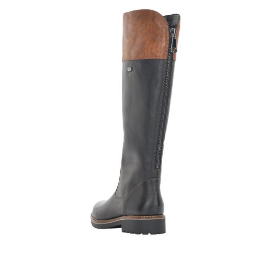 Remonte Leather Women's' Tall Boots| R6581 Tall Boots Black Combination - Click Image to Close