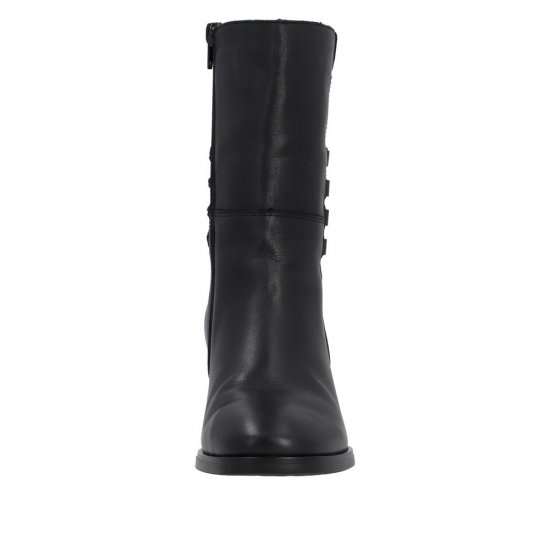 Remonte Leather Women's mid height boots| D0V71 Mid-height Boots Black - Click Image to Close