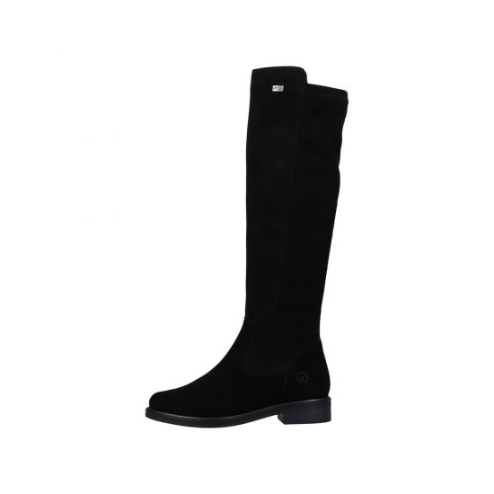 Remonte Suede Leather Women's' Tall Boots| D8387 Tall Boots Black - Click Image to Close