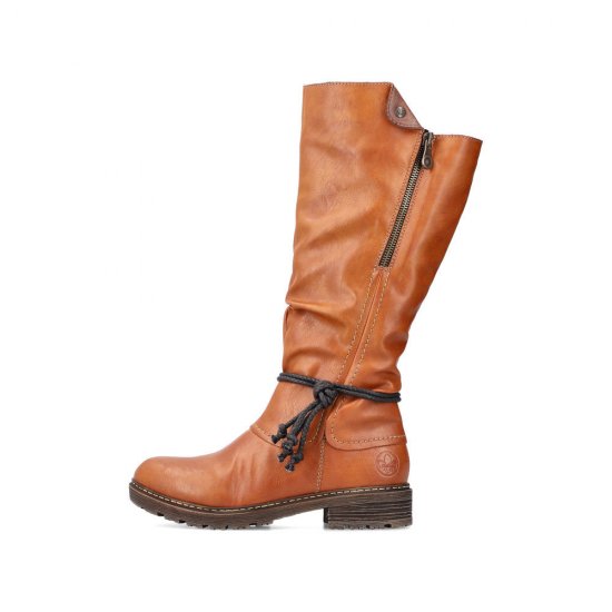 Rieker Synthetic leather Women's Tall Boots| Z4758 Tall Boots Brown - Click Image to Close