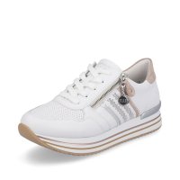 Remonte Women's shoes | Style D1318 Athletic Lace-up with zip White Combination