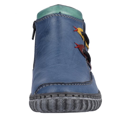 Rieker Synthetic Material Women's short boots| N0959 Ankle Boots Blue - Click Image to Close