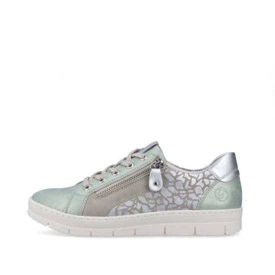 Remonte Women's shoes | Style D5821 Casual Lace-up with zip Green Combination - Click Image to Close