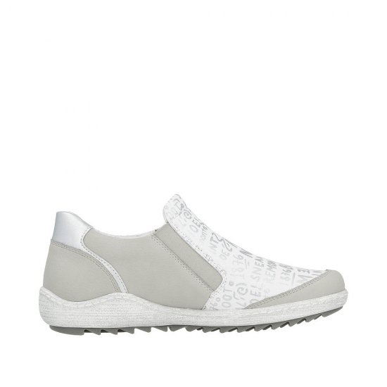 Remonte Women's shoes | Style R1428 Casual Zipper White Combination - Click Image to Close
