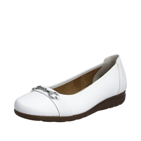 Rieker Women's shoes | Style L9360 Dress Ballerina White - Click Image to Close