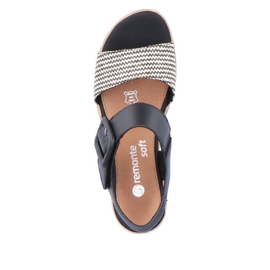 Remonte Women's sandals | Style D6453 Dress Sandal Black Combination - Click Image to Close