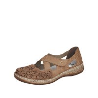 Rieker Women's shoes | Style 464H4 Casual Ballerina with Strap Beige