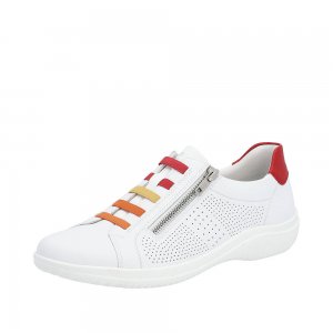 Remonte Women's shoes | Style D1E02 Casual Zipper White Combination