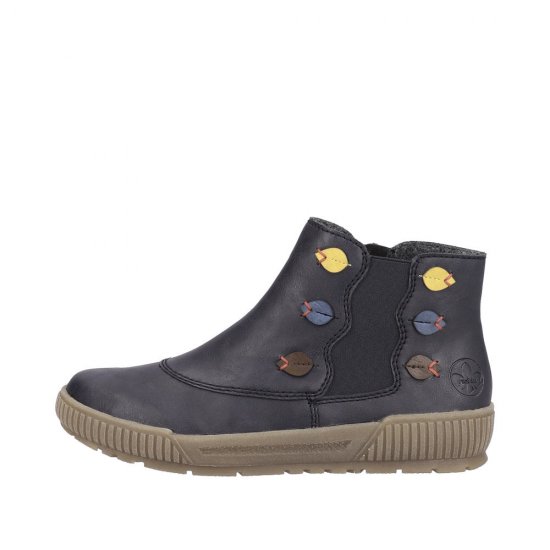 Rieker Synthetic Material Women's short boots| N0751 Ankle Boots Blue - Click Image to Close