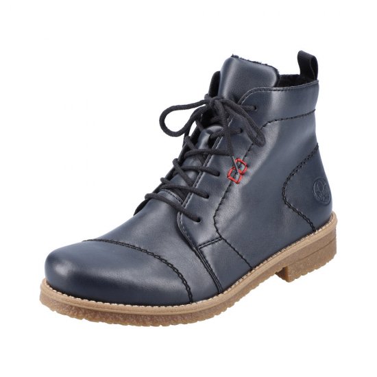 Rieker Synthetic Material Women's short boots| 73500 Ankle Boots Blue - Click Image to Close