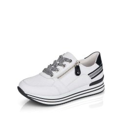 Remonte Women's shoes | Style D1312 Casual Lace-up with zip White Combination