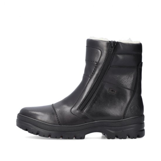 Rieker Leather Men's boots| F5493 Ankle BootsFlip Grip Black - Click Image to Close
