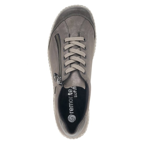 Remonte Women's shoes | Style R1402 Casual Lace-up with zip Grey - Click Image to Close