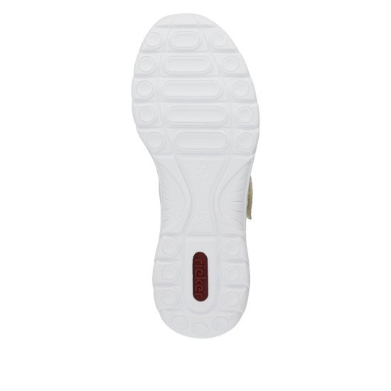 Rieker Women's shoes | Style L32B5 Casual Ballerina with Strap White Combination - Click Image to Close