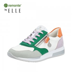 Remonte Women's shoes | Style D0H01 Athletic Lace-up with zip White Combination