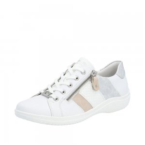 Remonte Women's shoes | Style D1E00 Athletic Lace-up with zip White Combination