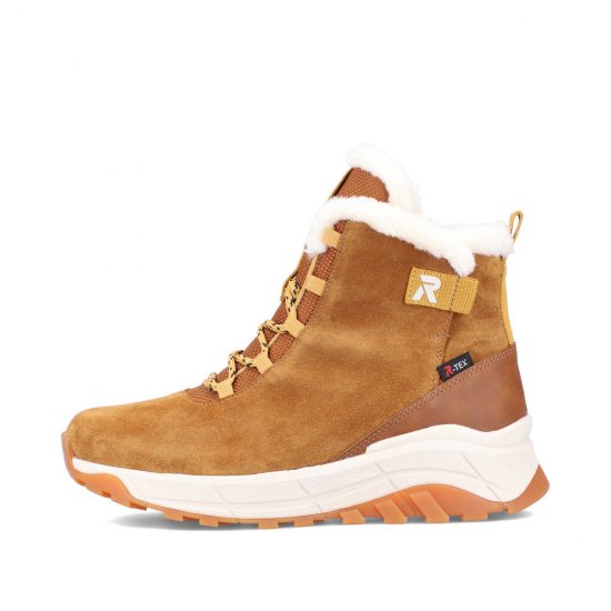 Rieker EVOLUTION Suede leather Women's Short Boots| W0060 Ankle Boots Brown - Click Image to Close