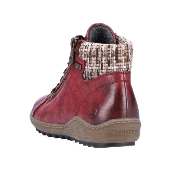 Remonte Leather Women's short boots| R1485 Ankle Boots Red Combination - Click Image to Close