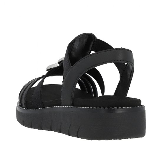 Remonte Women's sandals | Style D2073 Casual Sandal Black - Click Image to Close
