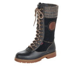 Remonte Suede Leather Women'S' Tall Boots | D9375 Tall Boots Athleisure Boots Black Combination