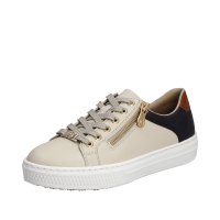 Rieker Women's shoes | Style L59A1 Athletic Lace-up with zip Beige Combination