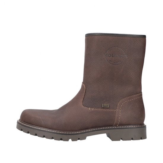 Rieker Leather Men's Boots | 39870-00 Ankle Boots Fiber Grip Dark Brown - Click Image to Close
