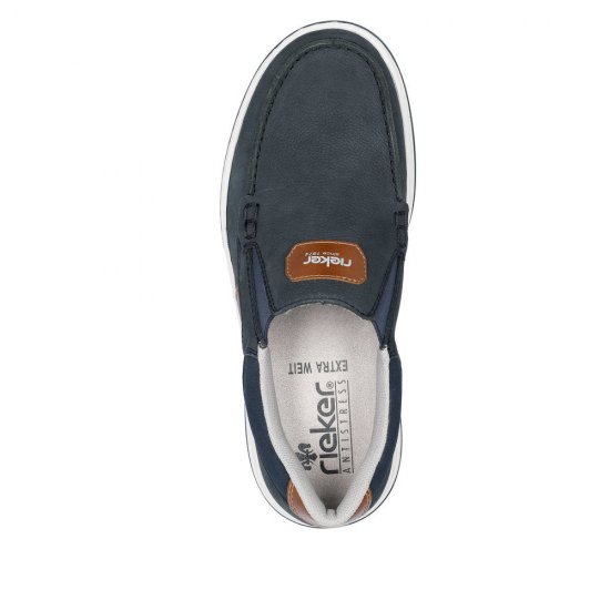 Rieker Men's shoes | Style 17368 Casual Slip-on Blue - Click Image to Close