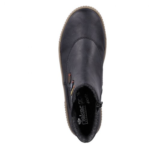 Rieker Synthetic Material Women's short boots| N0751 Ankle Boots Blue - Click Image to Close
