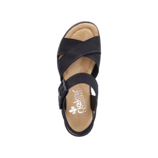 Rieker Women's sandals | Style 67463 Dress Sandal Black - Click Image to Close