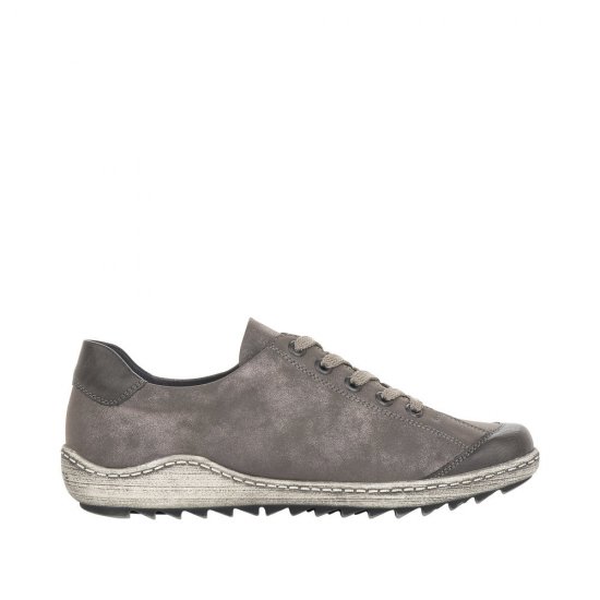 Remonte Women's shoes | Style R1402 Casual Lace-up with zip Grey - Click Image to Close