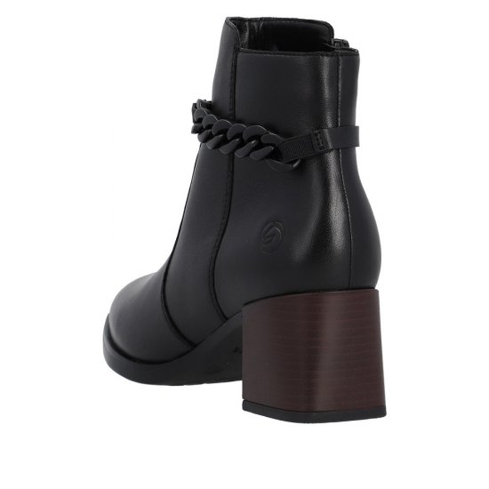 Remonte Leather Women's mid height boots| D0V73 Mid-height Boots Black - Click Image to Close