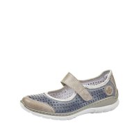 Rieker Women's shoes | Style L32B5 Casual Ballerina with Strap Blue Combination