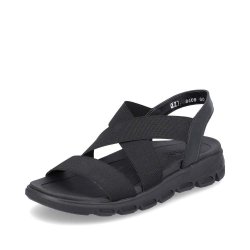 Rieker EVOLUTION Women's sandals | Style V8408 Athletic Sandal Black