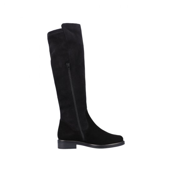 Remonte Suede Leather Women's' Tall Boots| D8387 Tall Boots Black - Click Image to Close