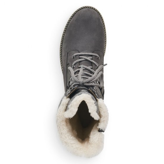 Remonte Suede leather Women's mid height boots| D8474-22 Mid-height Boots Grey Combination - Click Image to Close