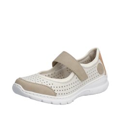 Rieker Women's shoes | Style L32B5 Casual Ballerina with Strap White Combination