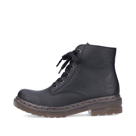 Rieker Synthetic leather Women's short boots | 78240 Ankle Boots Black - Click Image to Close