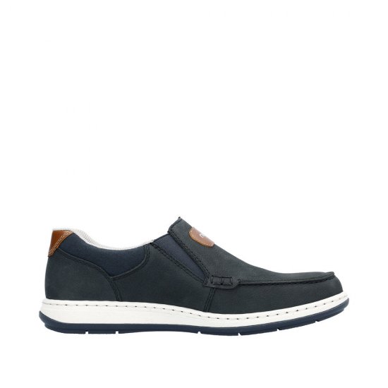 Rieker Men's shoes | Style 17368 Casual Slip-on Blue - Click Image to Close