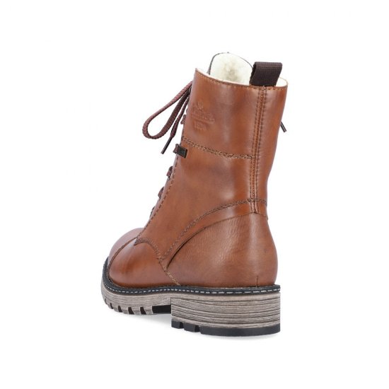 Rieker Leather Women's Mid height boots| Y6700 Mid-height Boots Brown - Click Image to Close