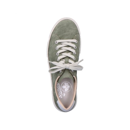 Rieker Women's shoes | Style N59W2 Athletic Lace-up Green - Click Image to Close