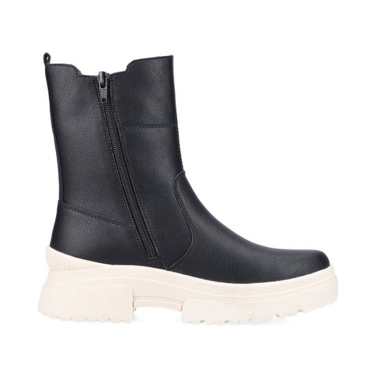 Rieker EVOLUTION Leather Women's mid height boots| W0380 Mid-height Boots Black - Click Image to Close