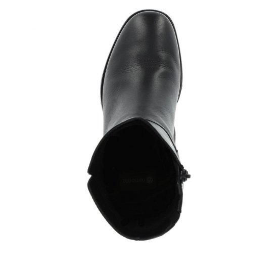 Remonte Leather Women's mid height boots| D0V71 Mid-height Boots Black - Click Image to Close